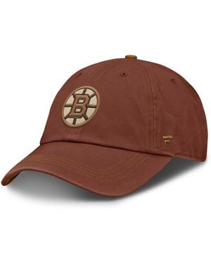 Fanatics Boston Bruins Fall Leaves Timber Adjustable Hat - Brown