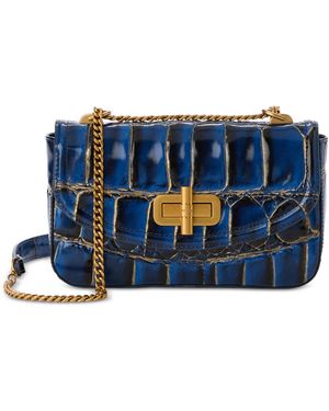 Brahmin Rosa Small Leather Crossbody - Blue