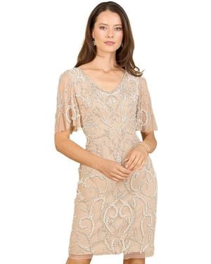 Lara Beaded Short Dress - Natural
