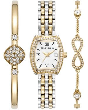 Anne Klein Quartz Pillow Water-resistant Alloy Metal Bracelet Watch 20mm - Metallic