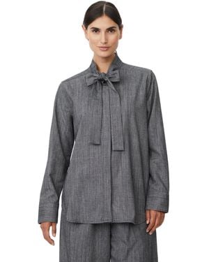 Masai Long Sleeve Neck Tie Shirt - Gray