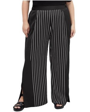 City Chic Plus Size Enya Border Pant - Black