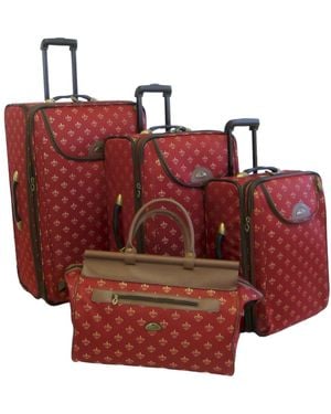 American Flyer Lyon 4 Piece luggage Set - Red