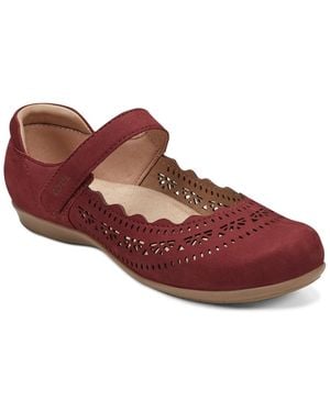 Earth Brady Leather Mary Jane Flats - Red