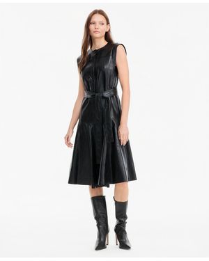 Kobi Halperin Brenda Faux Leather A-line Midi Dress - Black