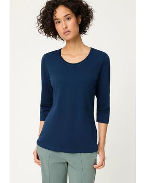 Olsen Solid 3/4 Sleeve T-shirt - Blue