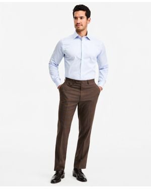 Tayion Collection Classic-fit Plaid Suit Separate Pants - White