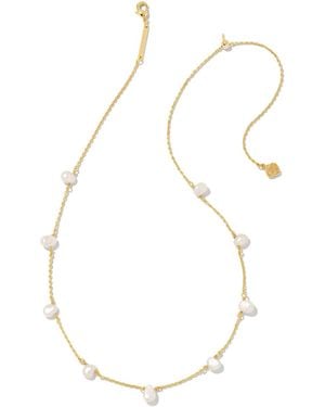 Kendra Scott Freshwater Cultured Pearl 14k Gold Plated Over Brass Leighton Strand Necklace - White