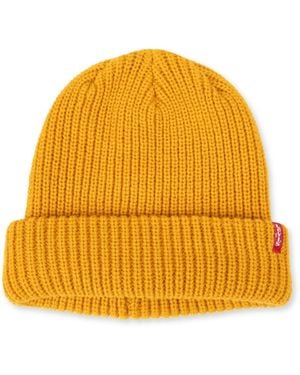 Levi's Crop Roller Beanie Hat - Yellow