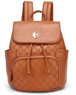 Elle Compass 11" Monogram Mini Backpack - Brown