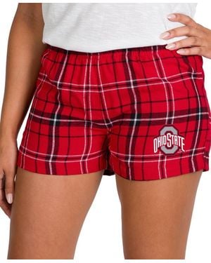Concepts Sport Scarlet/black Ohio State Buckeyes Ultimate Flannel Shorts - Red