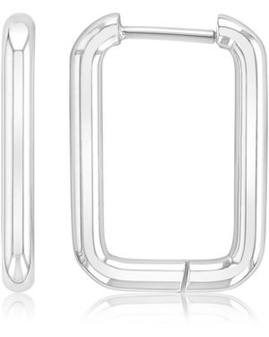 Roxy Waterproof Yellow 21mm Tube Rectangle Hoop Earrings - White