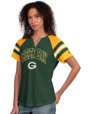 Starter Bay Packers Game On Notch Neck Raglan T-shirt - Green