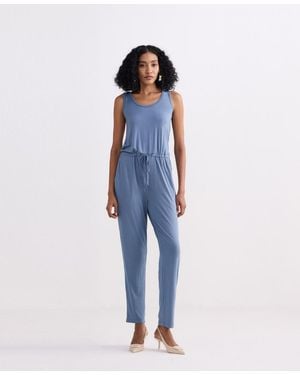 REISTOR Relaxed Drawstring Jumpsuit - Blue
