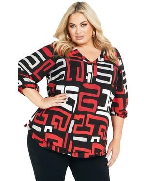 Avenue Meila Zip Top - Red