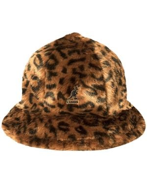 Kangol Faux Fur Casual Bucket Hat - Brown