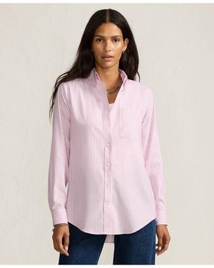 Lands' End No Iron Pinpoint Fit Shirt - Pink