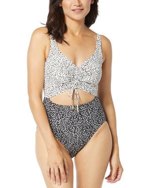 Coco Reef Sassy Animal-print Monokini One-piece Swimsuit - Gray