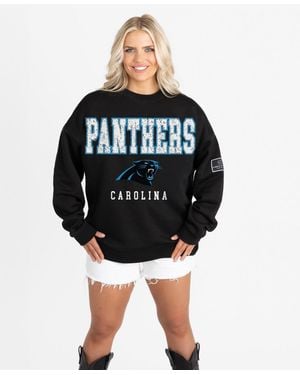 Gameday Couture Carolina Panthers Oversized Level Up Label Premium Fleece Sweatshirt - Black