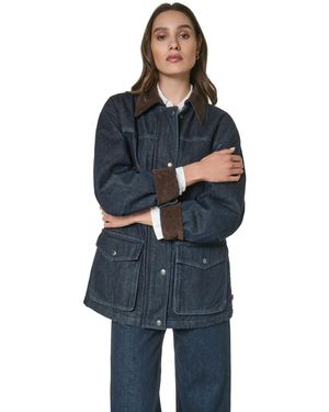 Levi's Anorak Corduroy Collar Denim Coat - Blue