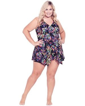 Avenue Sharkbite Print Swim Dress - Multicolor