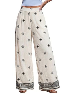 CUPSHE Easy Living Ornate Pants - White