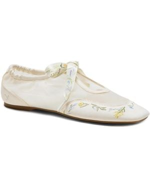 VIVAIA Ciara Square-toe Organza Sneakerinas - White