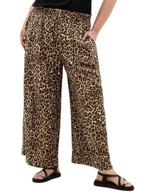 City Chic Resort Print Pant - Natural