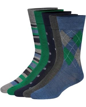Tommy Hilfiger Crew Length Dress Socks - Green