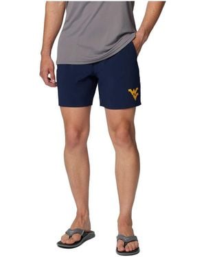 Columbia West Virginia Mountaineers Pfg Terminal Roamer Omni-shade Stretch Shorts - Blue