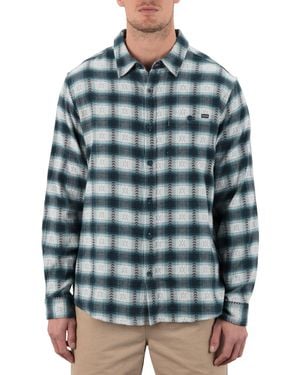 Hurley Portland Stretch Flannel Long Sleeve Shirt - Blue