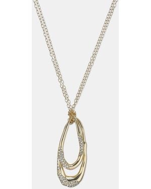 Style & Co. Glass Crystal Long Double Drop Pendant Necklace - Metallic