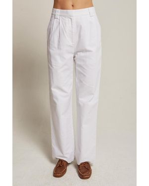 Crescent Erin Straight Leg Linen Pants Success - White