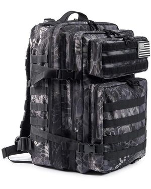 Gnuadz 45l Camping Outdoor Army Tactical Backpack Hiking Rucksack - Black