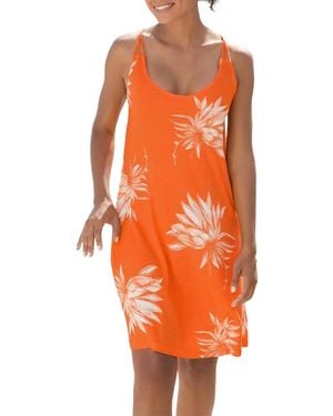 Lascana Beaded Strap Print Dress - Orange