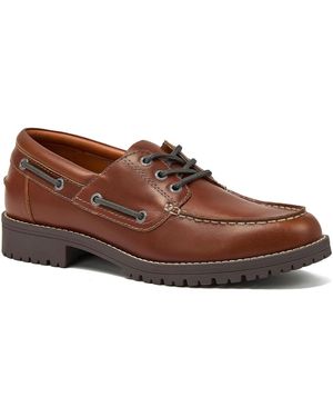 Lands' End Seaport Leather Lace Up Boat Shoes - Brown