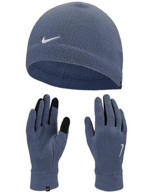 Nike Fleece Hat & Gloves - Blue