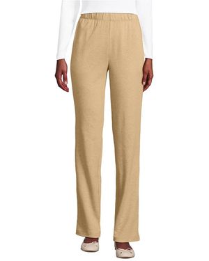 Lands' End Sport Knit High Rise Pants - Natural