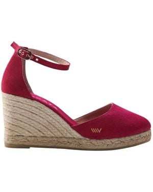 VISCATA Estartit Limited Edition Canvas Espadrille Wedges - Red