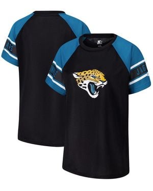 Starter Jacksonville Jaguars 1st Rounder Color Block Raglan Top - Blue