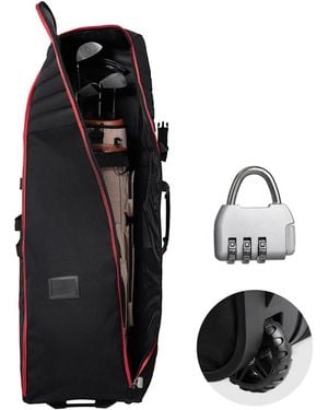 Hongge Padded Golf Travel Bag 1000d Nylon Soft-sided Club Cover Case - Black