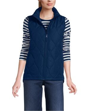Lands' End Tall Featherfree Onion Quilted Insulated Vest - Blue