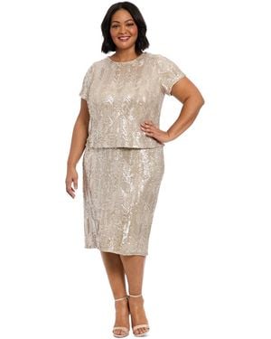 Muse Plus Size Sequined Skirt - White