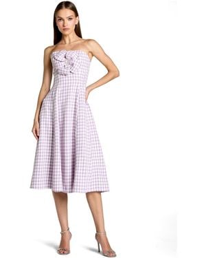 Mac Duggal Strapless Boucle Midi Dress - Purple