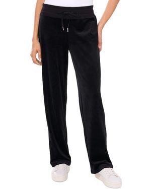 Vince Camuto Velour Drawstring Waist Straight Leg Pants - Black