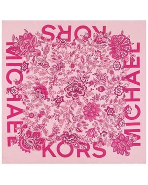 Michael Kors Michael Medallion Fleur Silk Square Scarf - Pink