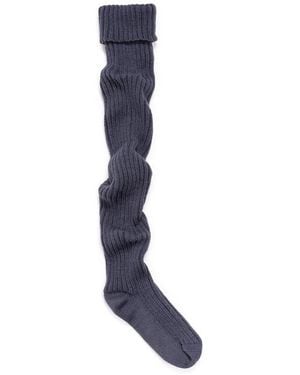 Muk Luks Chunky Ribbed Over The Knee Socks - Blue