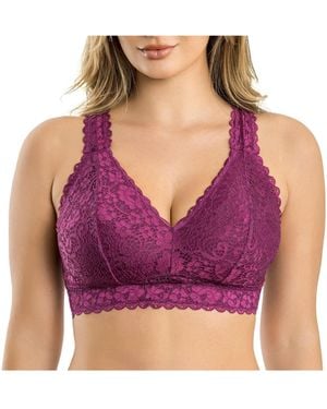 Parfait Adriana Wire-free Lace Bralette - Purple