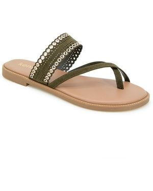 Kensie Maddy-b Flat Comfort Sandal - Metallic