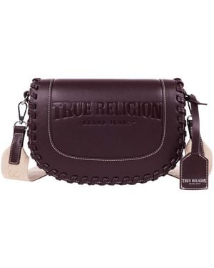 TRUE RELIGION Whip Stitch Saddle Bag - Purple